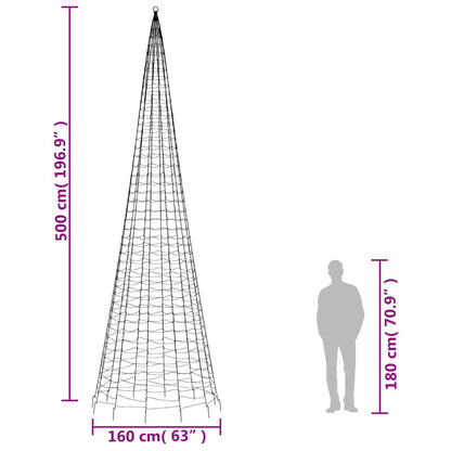 Joulukoristeita Ulko jouluvalaistus lipputankoon 1534 LEDiä lämmin valkoinen 500 cm