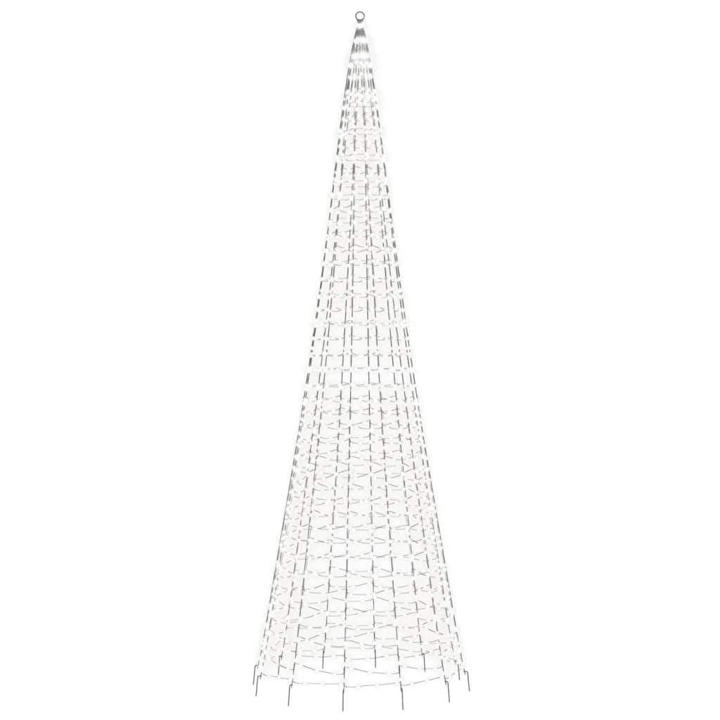 Joulukoristeita Ulkovalaistus lipputankoon 1534 LEDit kylmä valkoinen 500 cm