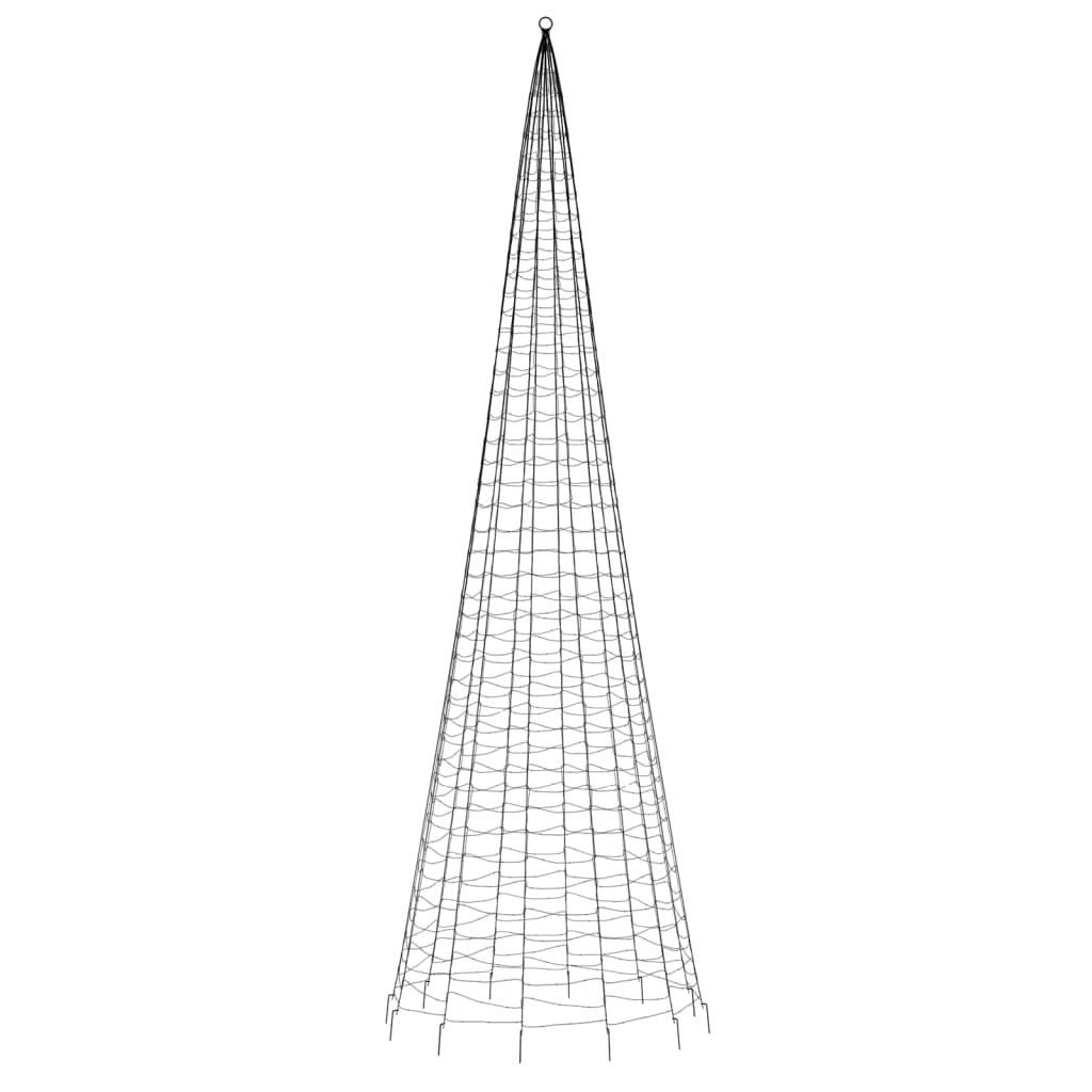 Joulukoristeita Ulkovalaistus lipputankoon 1534 LEDit kylmä valkoinen 500 cm