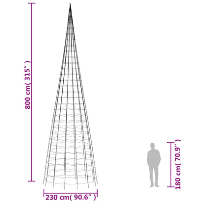 Joulukoristeita Ulko Jouluvalaistus lipputankoon 3000 LEDiä lämmin valkoinen 800 cm