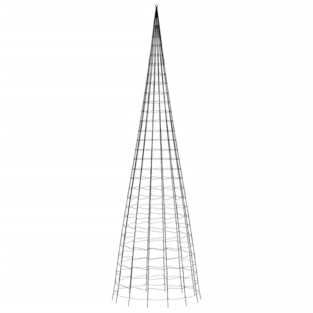 Joulukoristeita Ulkovalaistus lipputankoon 3000 lediä kylmä valkoinen 800 cm