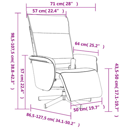 Fåtölj brun Recliner med fotstöd konstläder