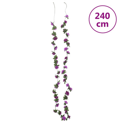 Keinotekoiset kasviseppeleet vaalean violetti 240 cm 6 kpl