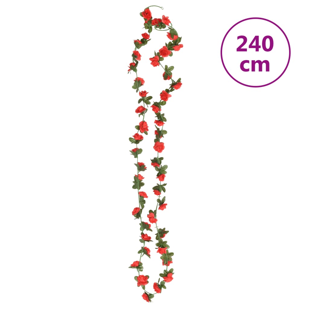 Keinotekoinen kasviseppele punainen 240 cm 6 kpl