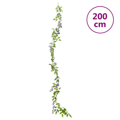 Keinotekoiset kasviseppeleet purppura 200 cm 6 kpl