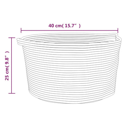 Förvaringskorg grå och vit Ø40x25 cm bomull