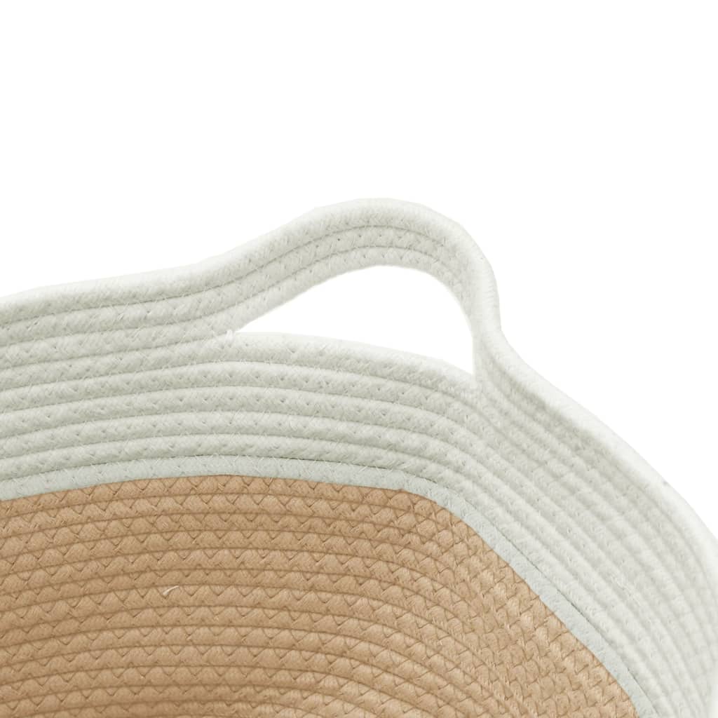 Förvaringskorg beige och vit Ø40x25 cm bomull