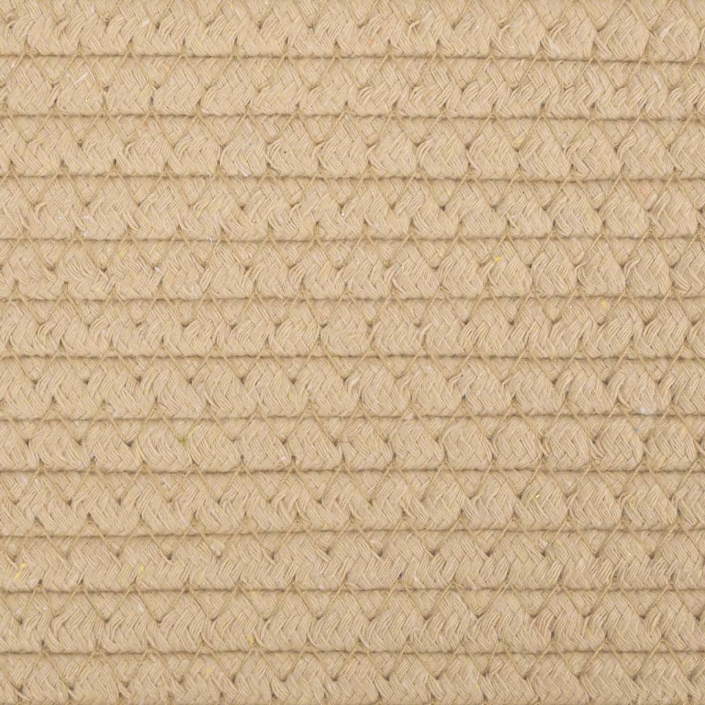 Förvaringskorg beige och vit Ø40x25 cm bomull