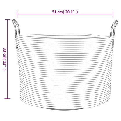 Förvaringskorg grå och vit Ø51x33 cm bomull