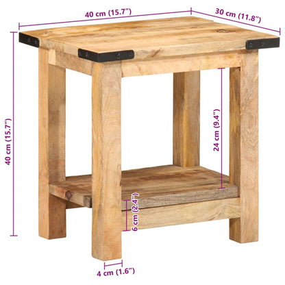 Sidobord massiv mangoträ 40x30x40 cm