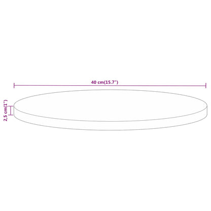 Pöytälevy Ø 40x2,5 cm pyöreä massiivi karkeaa mangopuuta