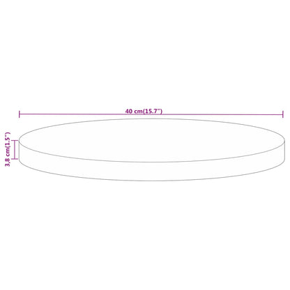 Pöytälevy Ø 40x3,8 cm pyöreä massiivi karkeaa mangopuuta