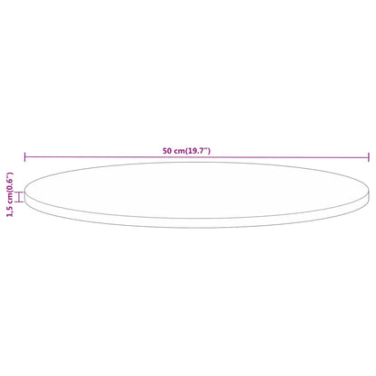 Pöytälevy Ø 50x1,5 cm pyöreä massiivi karkeaa mangopuuta