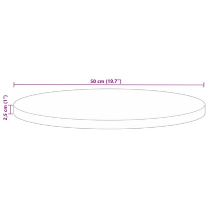 Pöytälevy Ø 50x2,5 cm pyöreä massiivi kierrätyspuuta