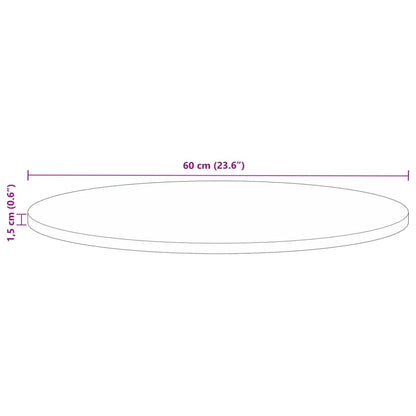 Pöytälevy Ø 60x1,5 cm pyöreä massiivi kierrätyspuuta