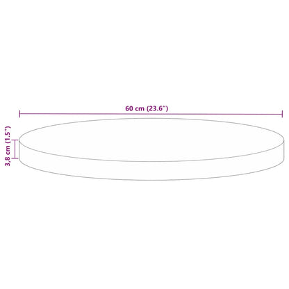 Pöytälevy Ø 60x3,8 cm pyöreä massiivi kierrätyspuuta