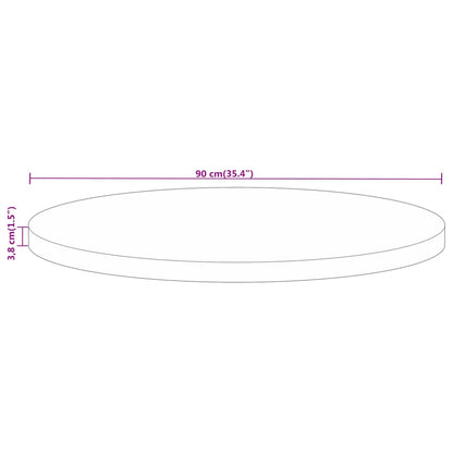 Pöytälevy Ø 90x3,8 cm pyöreä massiivi kierrätyspuuta