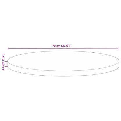 Pöytälevy Ø 70x3,8 cm pyöreä massiivi kierrätyspuuta