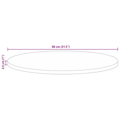 Pöytälevy Ø 80x2,5 cm pyöreä massiivi kierrätyspuuta