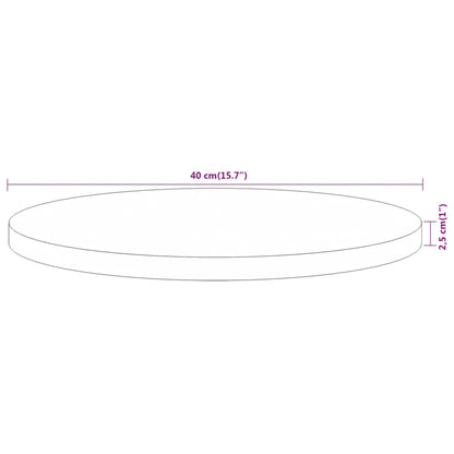 Pöytälevy Ø40x2,5 cm pyöreä massiivi akaasiapuuta