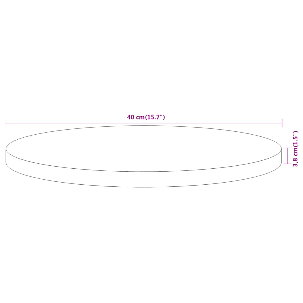 Pöytälevy Ø40x3,8 cm pyöreä massiivi akaasiapuuta