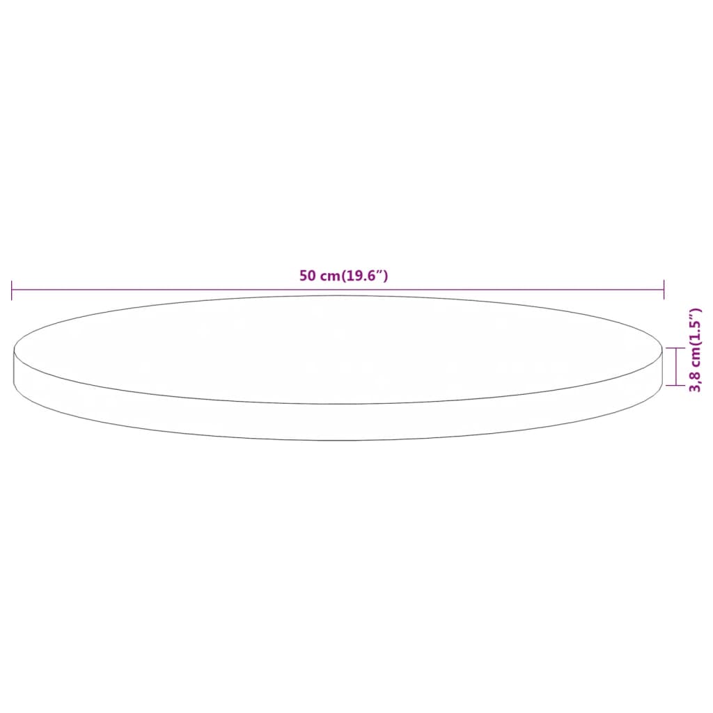 Pöytälevy Ø50x3,8 cm pyöreä massiivi akaasiapuuta