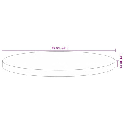 Pöytälevy Ø50x3,8 cm pyöreä massiivi akaasiapuuta