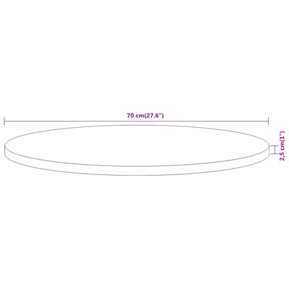 Pöytälevy Ø70x2,5 cm pyöreä massiivi akaasiapuuta