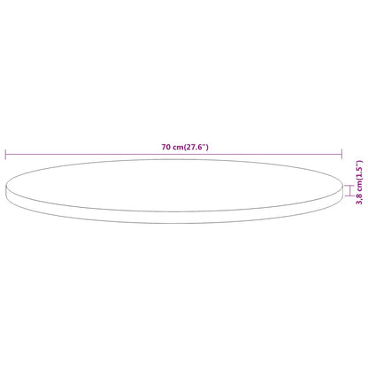 Pöytälevy Ø70x3,8 cm pyöreä massiivi akaasiapuuta