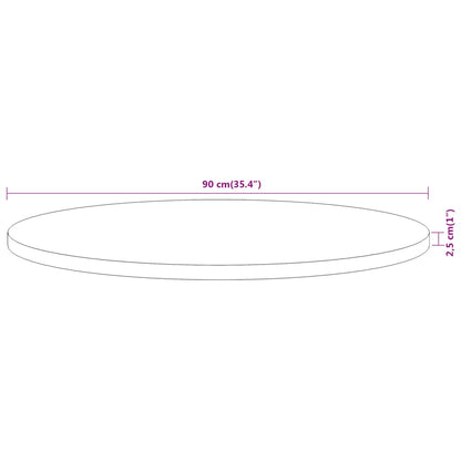 Pöytälevy Ø90x2,5 cm pyöreä massiivi akaasiapuuta