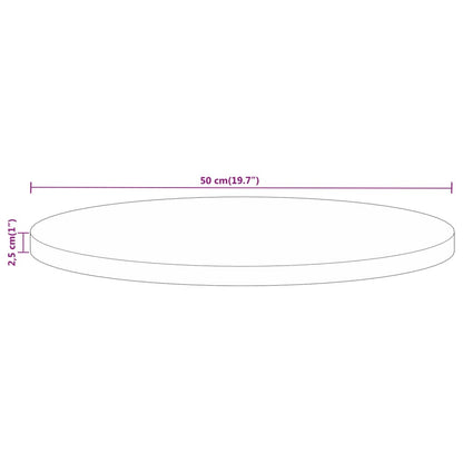 Pöytälevy Ø 50x2,5 cm pyöreä massiivi mangopuuta