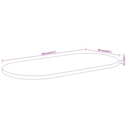 Bordsskiva massivt trä 120x60x2,5 cm oval