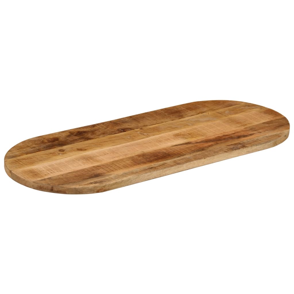 Bordsskiva 100x40x2,5 cm oval massivt grovt mangoträ