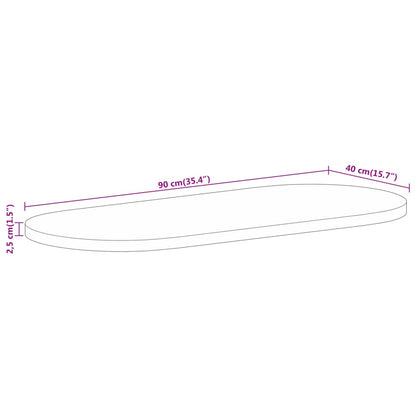 Bordsskiva massivt mangoträ 90x40x2,5 cm oval