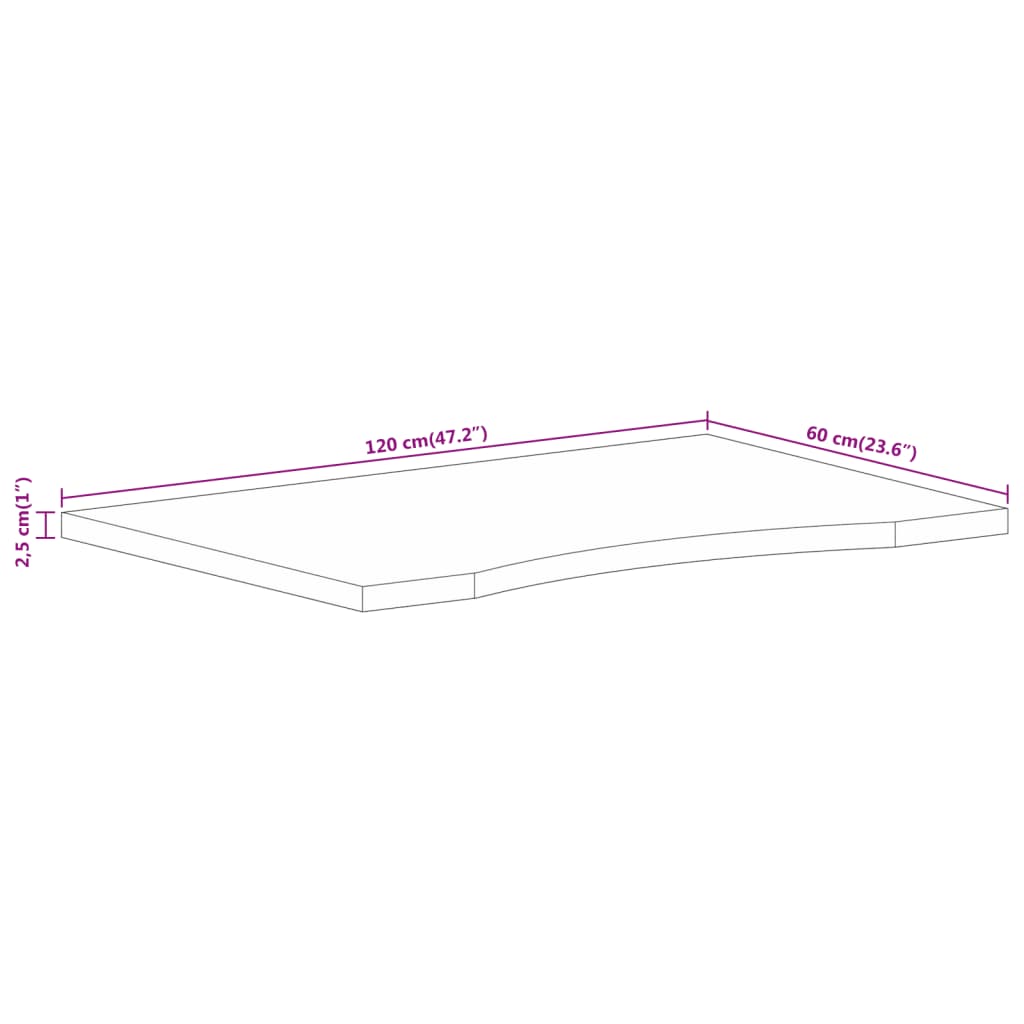 Pöytätaso Työpöytä kehyksellä 120x60x2,5 cm massiivi karkeaa mangopuuta