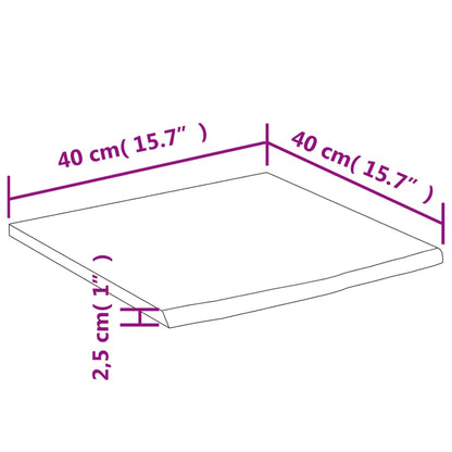 Seinähylly 40x40x2,5 cm neliömäinen massiiviakasia epätasainen reuna