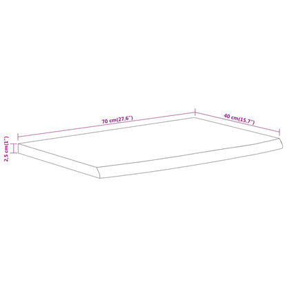 Seinähylly 70x40x2,5 cm suorakaiteen muotoinen massiivi akaasia epätasainen reuna