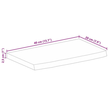 Pöytälevy 40x20x2,5 cm elävä reuna massiivi karkeaa mangopuuta