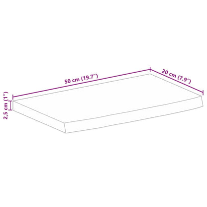 Pöytälevy 50x20x2,5 cm elävä reuna massiivi karkeaa mangopuuta