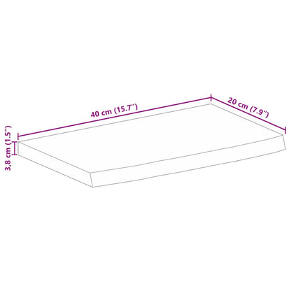 Pöytälevy 40x20x3,8 cm elävä reuna massiivi karkeaa mangopuuta