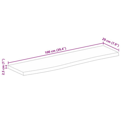 Pöytälevy 100x20x2,5 cm elävä reuna massiivi mangopuuta