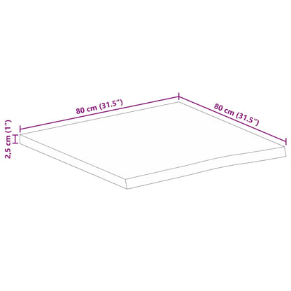 Pöytälevy 80x80x2,5 cm elävä reuna massiivi mangopuuta