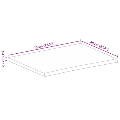 Pöytälevy 70x60x2,5 cm elävä reuna massiivi mangopuuta