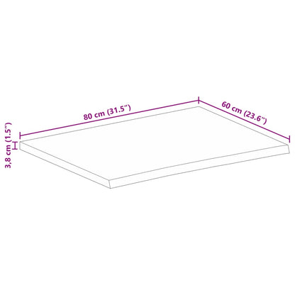 Pöytälevy 80x60x3,8 cm elävä reuna massiivi mangopuuta