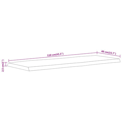 Pöytälevy 110x40x2,5 cm suorakaiteen muotoinen massiivi akaasia maalaismainen reuna