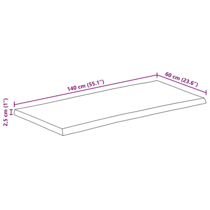 Pöytälevy 140x60x2,5 cm elävä reuna massiivi mangopuuta