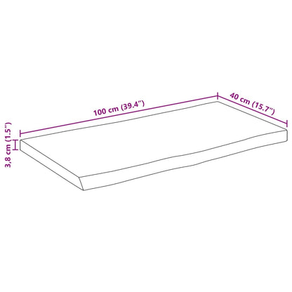 Pöytälevy 100x40x3,8 cm elävä reuna massiivi mangopuuta