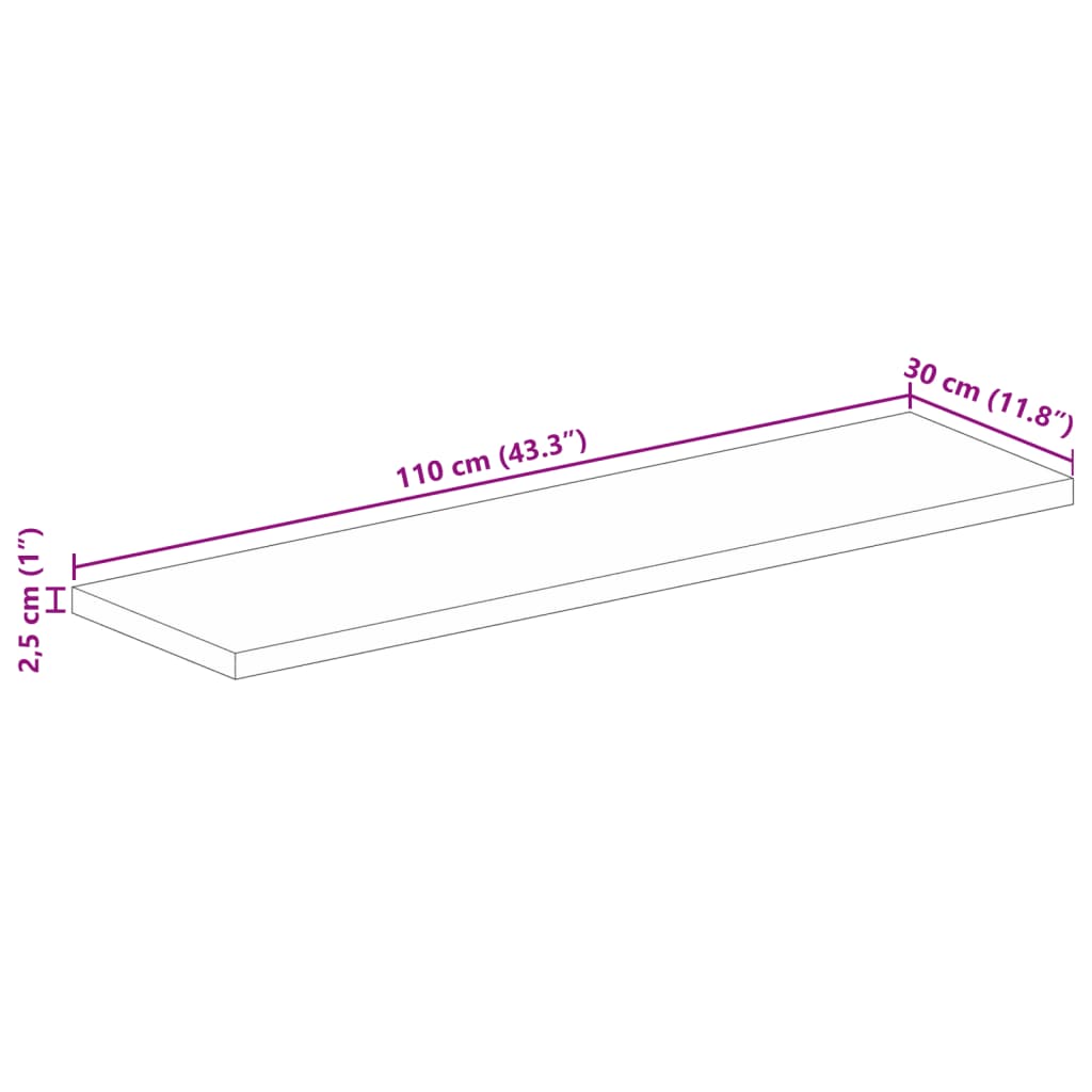 Bordsskiva 110x30x2,5 cm rektangulär massiv akacia