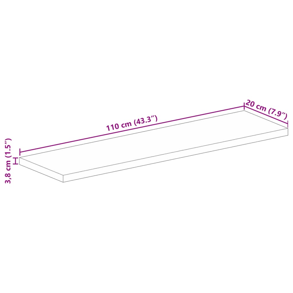 Bordsskiva 110x20x3,8 cm rektangulär massiv akacia