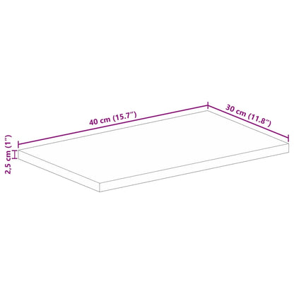 Pöytälevy 40x30x2,5 cm suorakaiteen muotoinen massiivi kierrätyspuuta